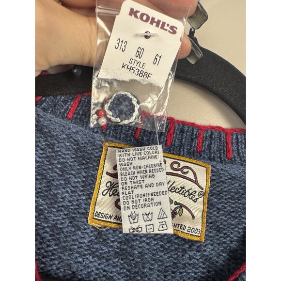 NWT Vintage Heirloom Large Valentines Embroidered Cardigan Grandma Cottagecore - Picture 6 of 11